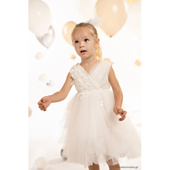 Νεραιδένιο βαπτιστικό φόρεμα με γκλίτερ BB125102