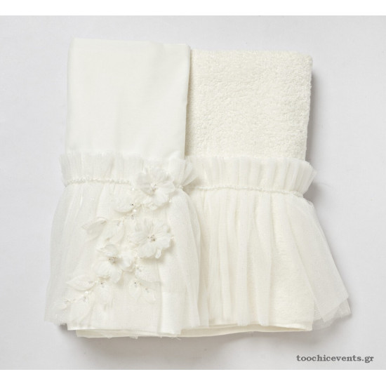 Λαδόπανα για κορίτσι με λουλούδια ιβουάρ BBLD2561